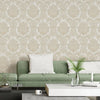 Beige Rich Baroque Damask Wallpaper Deep Embossed Shimmering Vintage Design - Walloro High End Wallcoverings & More