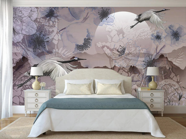 Birds Scene Wall Mural, Botanical Tropical Wallpaper, Nature, Customized Wall Mural, Durable, Non - Woven Wall Paper, Non - Adhesive, Removable - Adawall Wallpaper - Registered Trade Accounts Only, Wallpaper Wholesale Account - A304-2 - Adawall Wholesale - Wallpaper Wholesaler