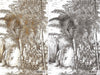 Black and White Palm Trees Drawing Wallpaper, Large Hand Drawn Wall Mural, Custom Size Wall Covering, Non - Woven, Non - Pasted, Washable, Removable - Adawall Wallpaper - Registered Trade Accounts Only, Wallpaper Wholesale Account - SE301-1 - Adawall Wholesale - Wallpaper Wholesaler