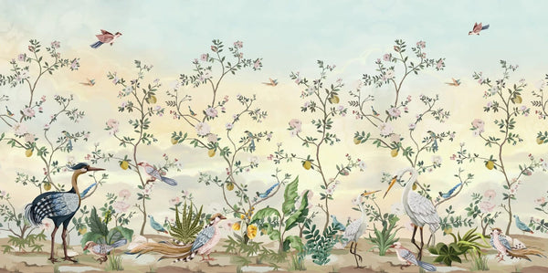 Blossom Trees Wallpaper, Chinoiserie Mural, Oversized Custom Size Wall Art, Non - Woven, Non - Adhesive, Modern Wall Paper, Removable - Adawall Wallpaper - Registered Trade Accounts Only, Wallpaper Wholesale Account - W77710 - Adawall Wholesale - Wallpaper Wholesaler