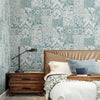 Blue Elegant Patchwork Deep Embossed Wallpaper, 3D Textured Luxury Damask Wallcovering - Adawall Wallpaper - Registered Trade Accounts Only, Wallpaper Wholesale Account - 9911-5 - Adawall Wholesale - Wallpaper Wholesaler