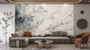 Blue Floral Wallpaper, White Background Mural, Oversized Custom Size Wall Art, Non - Woven, Non - Adhesive, Modern Wall Paper, Removable - Adawall Wallpaper - Registered Trade Accounts Only, Wallpaper Wholesale Account - W77598 - Adawall Wholesale - Wallpaper Wholesaler