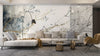 Blue Floral Wallpaper, White Background Mural, Oversized Custom Size Wall Art, Non - Woven, Non - Adhesive, Modern Wall Paper, Removable - Adawall Wallpaper - Registered Trade Accounts Only, Wallpaper Wholesale Account - W77598 - Adawall Wholesale - Wallpaper Wholesaler