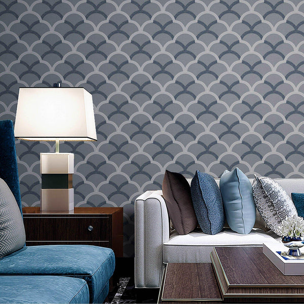 Blue Luxury Fish Scale Deep Embossed Wallpaper, 3D Textured Lace Patterns, Thick Wallcovering - Adawall Wallpaper - Registered Trade Accounts Only, Wallpaper Wholesale Account - 7811-3 - Adawall Wholesale - Wallpaper Wholesaler