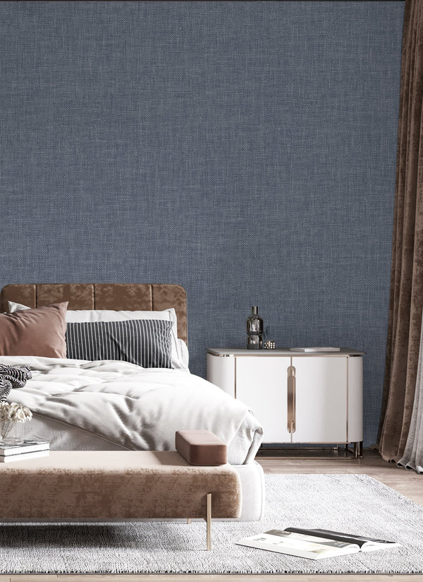 Blue Muse Linen Texture Wallpaper, Natural Wallpaper, Modern & Minimalist Wall Covering, Modern Look Neutral Colors Glittering Wallcovering - Adawall Wallpaper -Registered Trade Accounts Only, Wallpaper Wholesale Account - 25104-9 - Adawall Wholesale - Wallpaper Wholesaler