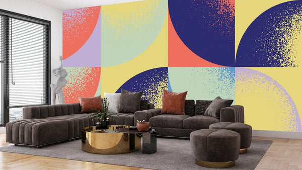 Bold Composition Wallpaper, Modern Abstract Mural, Oversized Custom Size Wall Art, Non - Woven, Non - Adhesive, Modern Wall Paper, Removable - Adawall Wallpaper - Registered Trade Accounts Only, Wallpaper Wholesale Account - W77631 - Adawall Wholesale - Wallpaper Wholesaler