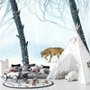 Winter Forest Wallpaper, Wolf Mural, Oversized Custom Size Wall Art, Non-Woven, Non-Adhesive, Modern Wall Paper, Removable