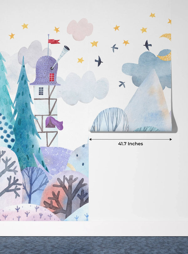 Bright Winter Wallpaper, Village Mural, Oversized Custom Size Wall Art, Non - Woven, Non - Adhesive, Modern Wall Paper, Removable - Adawall Wallpaper - Registered Trade Accounts Only, Wallpaper Wholesale Account - W77945 - Adawall Wholesale - Wallpaper Wholesaler