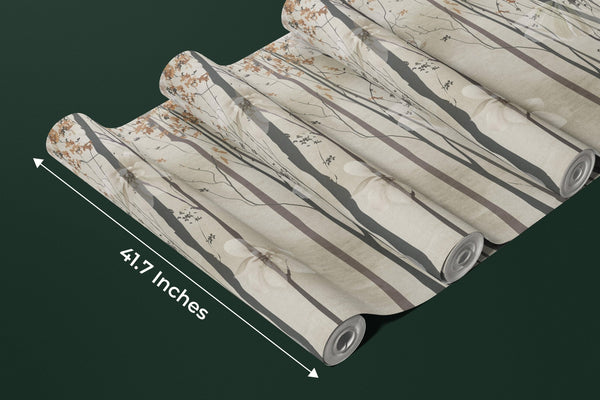 Brown Floral Wallpaper, Trees Mural, Oversized Custom Size Wall Art, Non - Woven, Non - Adhesive, Modern Wall Paper, Removable - Adawall Wallpaper - Registered Trade Accounts Only, Wallpaper Wholesale Account - W77599 - Adawall Wholesale - Wallpaper Wholesaler