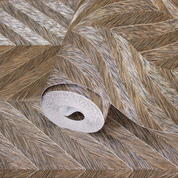 Brown Shiny Chevron Wallpaper, Deep Embossed Luxury Shimmering Geometric Pattern Wall Paper - Adawall Wallpaper - Registered Trade Accounts Only, Wallpaper Wholesale Account - 1204-7 - Adawall Wholesale - Wallpaper Wholesaler