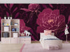 Burgundy Peonies Wallpaper, Luxury Mural, Oversized Custom Size Wall Art, Non - Woven, Non - Adhesive, Modern Wall Paper, Removable - Adawall Wallpaper - Registered Trade Accounts Only, Wallpaper Wholesale Account - W77931 - Adawall Wholesale - Wallpaper Wholesaler