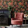 Charming Floral Deep Embossed Wallpaper, Black Red Bloom Blossom Flower Design Interior Wall Decor - Adawall Wallpaper - Registered Trade Accounts Only, Wallpaper Wholesale Account - 5806-6 - Adawall Wholesale - Wallpaper Wholesaler
