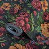 Charming Floral Deep Embossed Wallpaper, Black Red Bloom Blossom Flower Design Interior Wall Decor - Adawall Wallpaper - Registered Trade Accounts Only, Wallpaper Wholesale Account - 5806-6 - Adawall Wholesale - Wallpaper Wholesaler