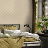 Chevron Wallpaper, Cream, Gold Geometric Deep Embossed Zigzag Pattern Geometric Wallcovering - Walloro High End Wallcoverings & More