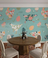 Chickens with Abstract Flowers Wallpaper, Seamless Pattern Mural, Oversized Custom Size Wall Art, Non - Woven, Non - Adhesive, Modern Wall Paper, Removable - Adawall Wallpaper - Registered Trade Accounts Only, Wallpaper Wholesale Account - W78022 - Adawall Wholesale - Wallpaper Wholesaler