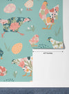Chickens with Abstract Flowers Wallpaper, Seamless Pattern Mural, Oversized Custom Size Wall Art, Non - Woven, Non - Adhesive, Modern Wall Paper, Removable - Adawall Wallpaper - Registered Trade Accounts Only, Wallpaper Wholesale Account - W78022 - Adawall Wholesale - Wallpaper Wholesaler