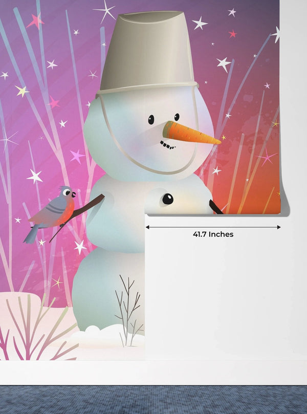 Children and Animals Wallpaper, Build a Snowman Mural, Oversized Custom Size Wall Art, Non - Woven, Non - Adhesive, Modern Wall Paper, Removable - Adawall Wallpaper - Registered Trade Accounts Only, Wallpaper Wholesale Account - W78134 - Adawall Wholesale - Wallpaper Wholesaler