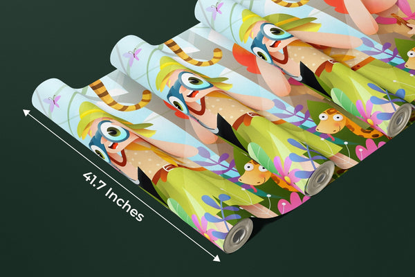 Children Wallpaper, Jungle Animals Mural, Oversized Custom Size Wall Art, Non - Woven, Non - Adhesive, Modern Wall Paper, Removable - Adawall Wallpaper - Registered Trade Accounts Only, Wallpaper Wholesale Account - W78115 - Adawall Wholesale - Wallpaper Wholesaler