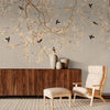 Chinoiserie Birds Floral Wall Mural, Light Beige Flowers Blossom Wallpaper, Large, Oversized Elegant Custom Size Wall Art, Non - Woven, Non - Pasted, Modern - Adawall Wallpaper - Registered Trade Accounts Only, Wallpaper Wholesale Account - SE316-3 - Adawall Wholesale - Wallpaper Wholesaler