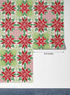 Christmas Poinsettia Wallpaper, Seamless Pattern Mural, Oversized Custom Size Wall Art, Non - Woven, Non - Adhesive, Modern Wall Paper, Removable - Adawall Wallpaper - Registered Trade Accounts Only, Wallpaper Wholesale Account - W78031 - Adawall Wholesale - Wallpaper Wholesaler
