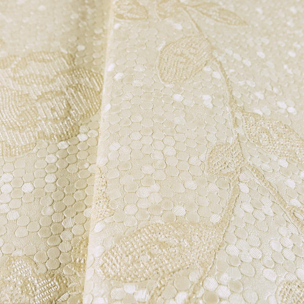 Circle Deep Embossed Vanilla Flowered Embossed Wallpaper, Home Wall Decor, Aesthetic Wallpaper, Textured Wallcovering Non-Adhesive - Walloro High End Wallcoverings & More