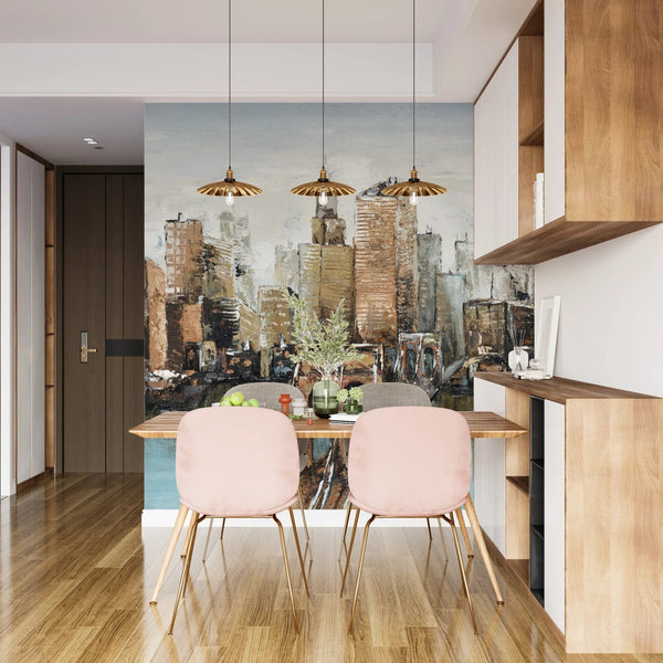 City and Bridge Wallpaper, Oil Painting Mural, Oversized Custom Size Wall Art, Non - Woven, Non - Adhesive, Modern Wall Paper, Removable - Adawall Wallpaper - Registered Trade Accounts Only, Wallpaper Wholesale Account - W77629 - Adawall Wholesale - Wallpaper Wholesaler