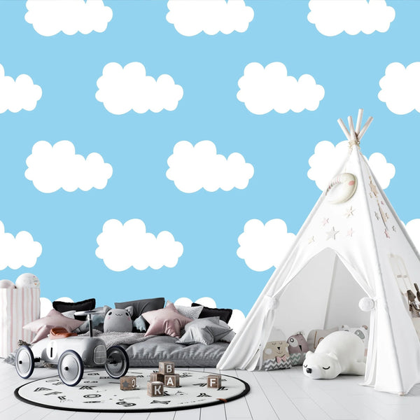 Cloud Wallpaper, Seamless Pattern Mural, Oversized Custom Size Wall Art, Non - Woven, Non - Adhesive, Modern Wall Paper, Removable - Adawall Wallpaper - Registered Trade Accounts Only, Wallpaper Wholesale Account - W77559 - Adawall Wholesale - Wallpaper Wholesaler