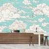 Clouds, Blue Background Wallpaper, Seamless Pattern Mural, Oversized Custom Size Wall Art, Non - Woven, Non - Adhesive, Modern Wall Paper, Removable - Adawall Wallpaper - Registered Trade Accounts Only, Wallpaper Wholesale Account - W77694 - Adawall Wholesale - Wallpaper Wholesaler