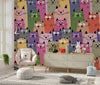 Colorful Cute Kitten Wallpaper, Seamless Pattern Mural, Oversized Custom Size Wall Art, Non - Woven, Non - Adhesive, Modern Wall Paper, Removable - Adawall Wallpaper - Registered Trade Accounts Only, Wallpaper Wholesale Account - W77558 - Adawall Wholesale - Wallpaper Wholesaler