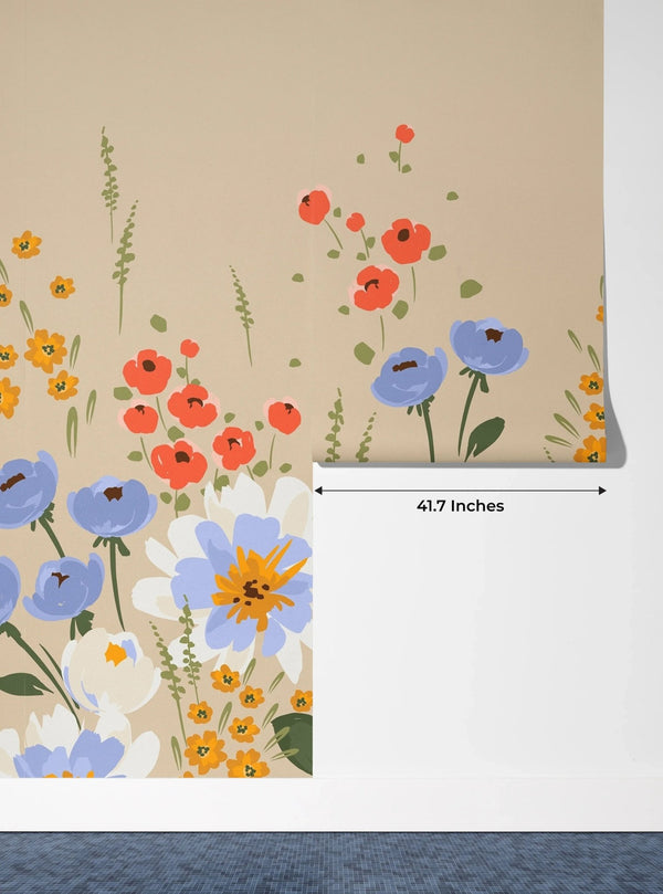 Colorful Floral Wallpaper, Seamless Pattern Mural, Oversized Custom Size Wall Art, Non - Woven, Non - Adhesive, Modern Wall Paper, Removable - Adawall Wallpaper - Registered Trade Accounts Only, Wallpaper Wholesale Account - W78036 - Adawall Wholesale - Wallpaper Wholesaler