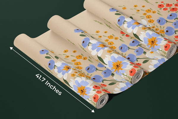 Colorful Floral Wallpaper, Seamless Pattern Mural, Oversized Custom Size Wall Art, Non - Woven, Non - Adhesive, Modern Wall Paper, Removable - Adawall Wallpaper - Registered Trade Accounts Only, Wallpaper Wholesale Account - W78036 - Adawall Wholesale - Wallpaper Wholesaler