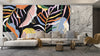 Colorful Leaves Wallpaper, Dark Background Mural, Oversized Custom Size Wall Art, Non - Woven, Non - Adhesive, Modern Wall Paper, Removable - Adawall Wallpaper - Registered Trade Accounts Only, Wallpaper Wholesale Account - W77729 - Adawall Wholesale - Wallpaper Wholesaler