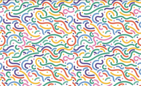 Colorful Line Doodle Wallpaper, Seamless Pattern Mural, Oversized Custom Size Wall Art, Non - Woven, Non - Adhesive, Modern Wall Paper, Removable - Adawall Wallpaper - Registered Trade Accounts Only, Wallpaper Wholesale Account - W77560 - Adawall Wholesale - Wallpaper Wholesaler