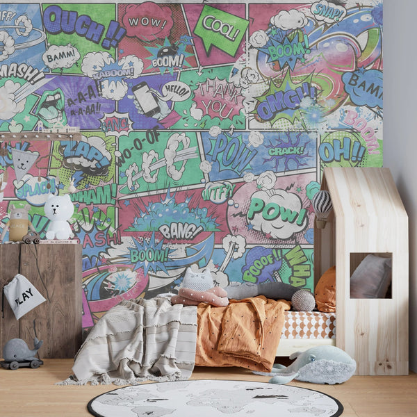 Comics Wallpaper, Graffiti Mural, Oversized Custom Size Wall Art, Non - Woven, Non - Adhesive, Modern Wall Paper, Removable - Adawall Wallpaper - Registered Trade Accounts Only, Wallpaper Wholesale Account - W77840 - Adawall Wholesale - Wallpaper Wholesaler