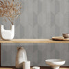 Contemporary 3D Embossed Geometric Wallpaper, Gray, Beige Modern Chevron Herringbone Shapes Wallcovering, Sturdy, Large 177 sq ft Roll - Adawall Wallpaper - Registered Trade Accounts Only, Wallpaper Wholesale Account - 1501-4 - Adawall Wholesale - Wallpaper Wholesaler