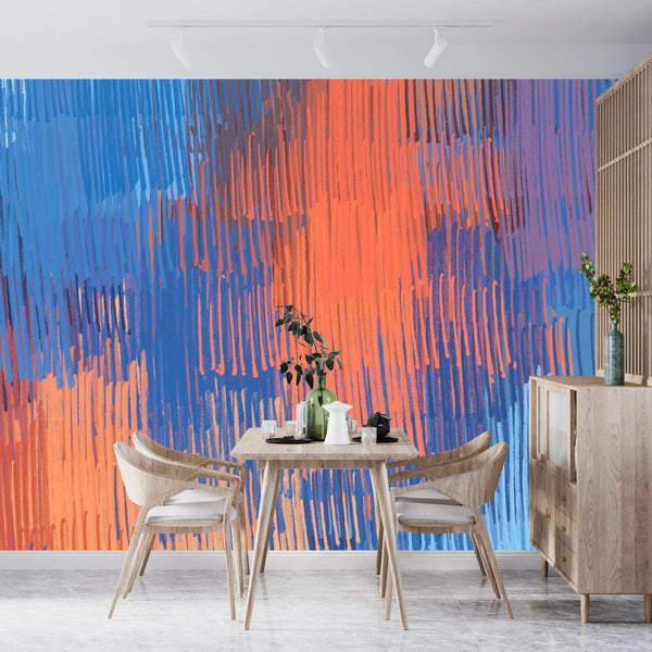 Crazy Sketch Red and Blue Wallpaper, Chaos and Variety Mural, Oversized Custom Size Wall Art, Non - Woven, Non - Adhesive, Modern Wall Paper, Removable - Adawall Wallpaper - Registered Trade Accounts Only, Wallpaper Wholesale Account - W77618 - Adawall Wholesale - Wallpaper Wholesaler