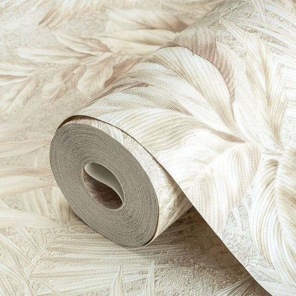 Cream Birds Deep Embossed Wallpaper, Stylish 3D Textured Tropical Plants Wallcovering - Adawall Wallpaper - Registered Trade Accounts Only, Wallpaper Wholesale Account - 9905-2 - Adawall Wholesale - Wallpaper Wholesaler