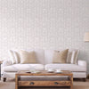 Cream Lace Trellis Wallpaper, Shiny Silver Gold Patterns Faded Colors Damask Design - Walloro High End Wallcoverings & More