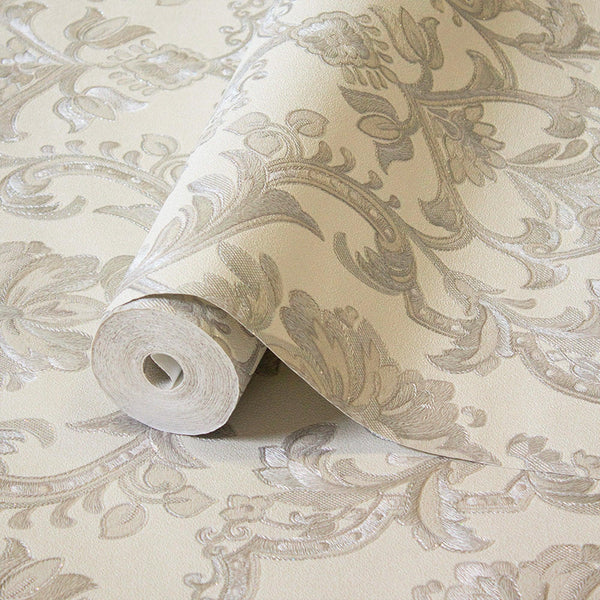Cream Timeless Ornate Embossed Wallpaper, Fabric Like Rich Textured Luxury Wallcovering Design - Adawall Wallpaper - Registered Trade Accounts Only, Wallpaper Wholesale Account - 1407-2 - Adawall Wholesale - Wallpaper Wholesaler