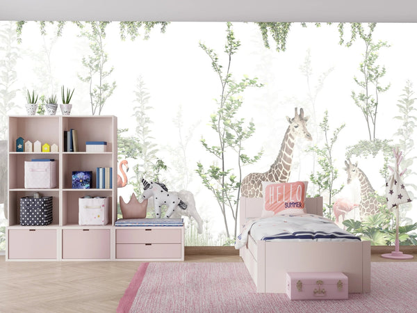Cute Animals Wallpaper, Tropics Mural, Oversized Custom Size Wall Art, Non - Woven, Non - Adhesive, Modern Wall Paper, Removable - Adawall Wallpaper - Registered Trade Accounts Only, Wallpaper Wholesale Account - W77996 - Adawall Wholesale - Wallpaper Wholesaler