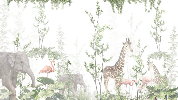 Cute Animals Wallpaper, Tropics Mural, Oversized Custom Size Wall Art, Non - Woven, Non - Adhesive, Modern Wall Paper, Removable - Adawall Wallpaper - Registered Trade Accounts Only, Wallpaper Wholesale Account - W77996 - Adawall Wholesale - Wallpaper Wholesaler