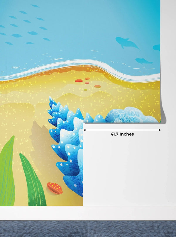Cute Crab Wallpaper, Tropical Beach Mural, Oversized Custom Size Wall Art, Non - Woven, Non - Adhesive, Modern Wall Paper, Removable - Adawall Wallpaper - Registered Trade Accounts Only, Wallpaper Wholesale Account - W78127 - Adawall Wholesale - Wallpaper Wholesaler