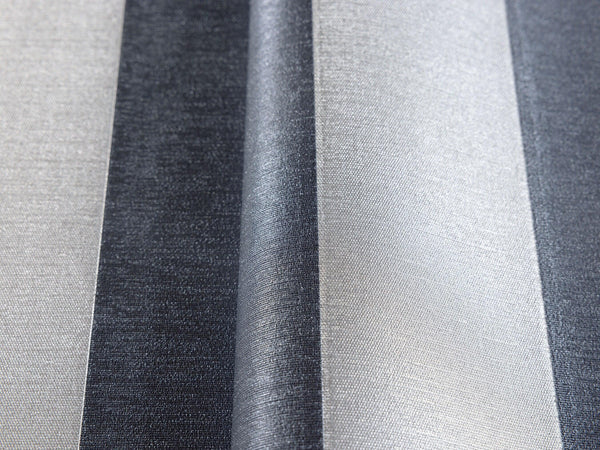 Dark Blue Timeless Bold Striped Wallpaper, Flocked Textured Velvet Feeling Thick Lines Wallcovering - Walloro High End Wallcoverings & More