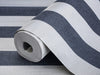 Dark Blue Timeless Bold Striped Wallpaper, Flocked Textured Velvet Feeling Thick Lines Wallcovering - Adawall Wallpaper - Registered Trade Accounts Only, Wallpaper Wholesale Account - 3704-7 - Adawall Wholesale - Wallpaper Wholesaler