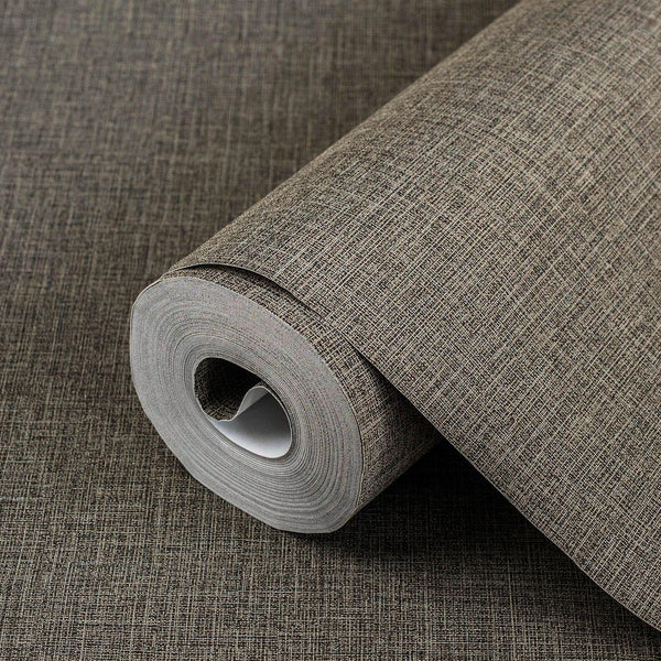 Dark Brown Linen Textured Modern Textured Wallpaper, Brown Solid Color Fabric Touch Contemporary Wallcovering - Adawall Wallpaper - Registered Trade Accounts Only, Wallpaper Wholesale Account - 1110-7 - Adawall Wholesale - Wallpaper Wholesaler