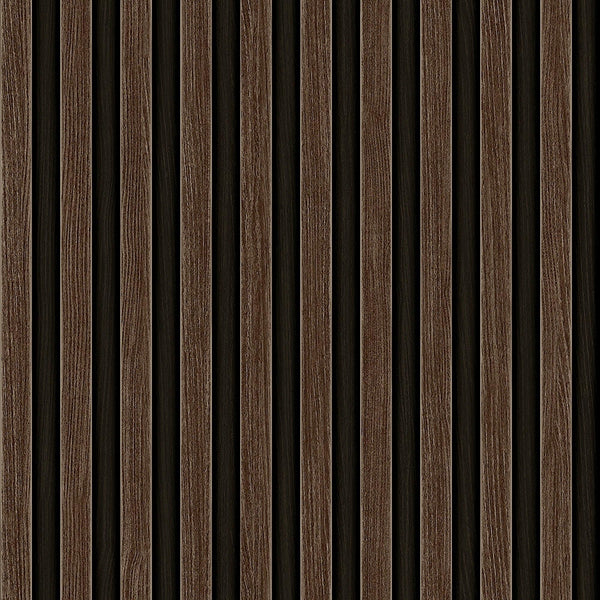 Dark Brown Wood Panel Look Wallpaper, 3D Embossed textured Wooden Pattern Wallcovering, Modern, Stylish - Walloro High End Wallcoverings & More