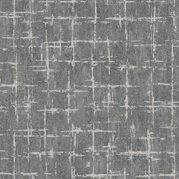 Dark Gray Abstract Metallic Lines Wallpaper, 3D Deep Embosed Silver Gold Rustic Geometric Interior Decor - Walloro High End Wallcoverings & More