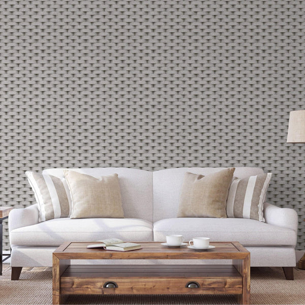 Dark Gray Embossed Cubic Geometric Wallpaper, Home Wall Decor, Aesthetic Wallpaper, Textured Wallcovering Non-Adhesive and Non-Peel - Walloro High End Wallcoverings & More