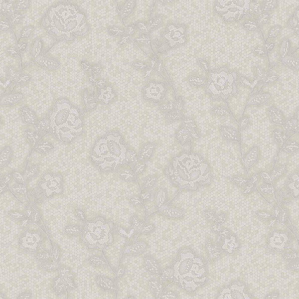 Decorative Gray Flowered Embossed Wallpaper, Home Wall Decor, Aesthetic Wallpaper, Textured Wallcovering Non-Adhesive - 41.7”W X 393”H - Walloro High End Wallcoverings & More
