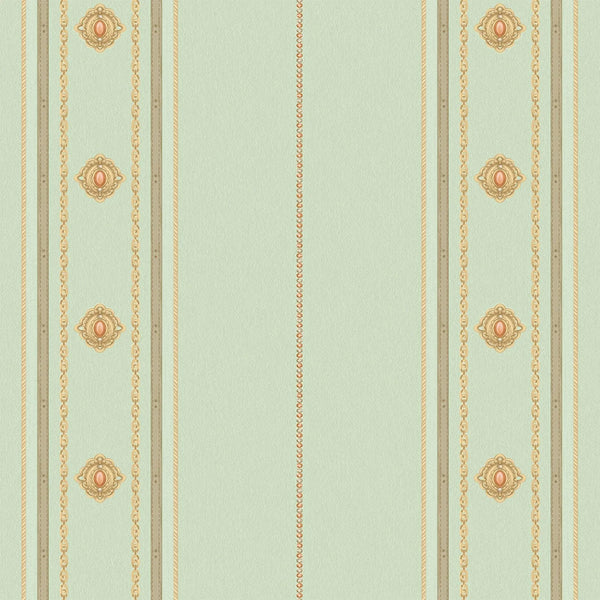 Decorative Striped Embossed Wallpaper, Lime Green, Gold 3D Boho Art Deco Ornate Home Wall Decor, Washable, Durable - Walloro High End Wallcoverings & More